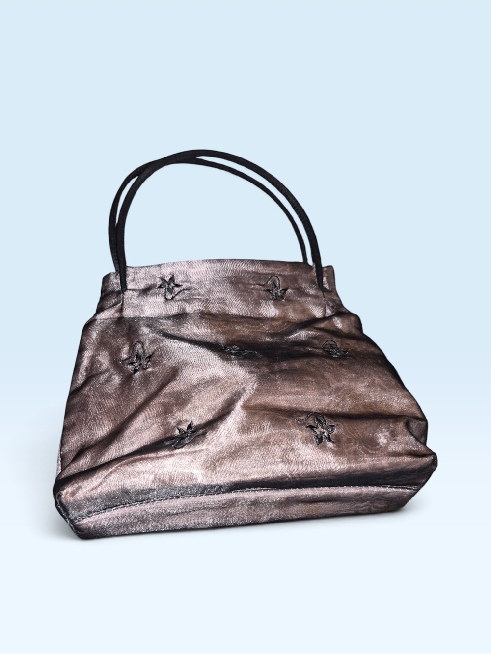 Metallic Brown with beautiful black flower designsTop Handles